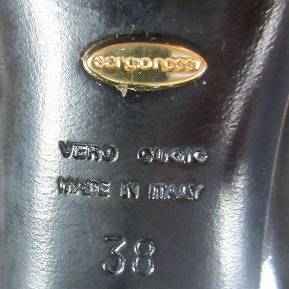 SERGIO ROSSi Black Pearl Pointed Toe High Heeled Ankle Boots Booties Sz 38 Shoes - Picture 8 of 16